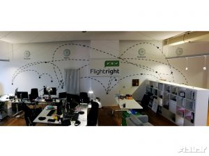 Wandgestaltung Flightright Büro Berlin